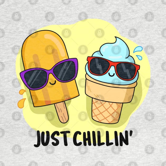 Just Chillin Cute Ice Cream Pun by punnybone